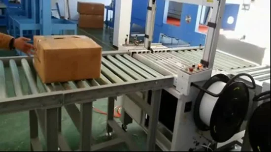 Máquina de cintagem de caixas de papelão totalmente automática e poderosa para transporte de rolos